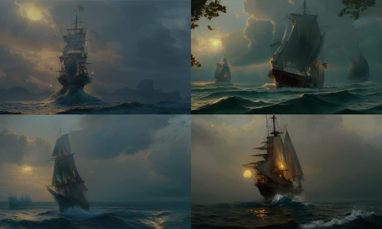 Majestic Ship Sails into Golden Hour