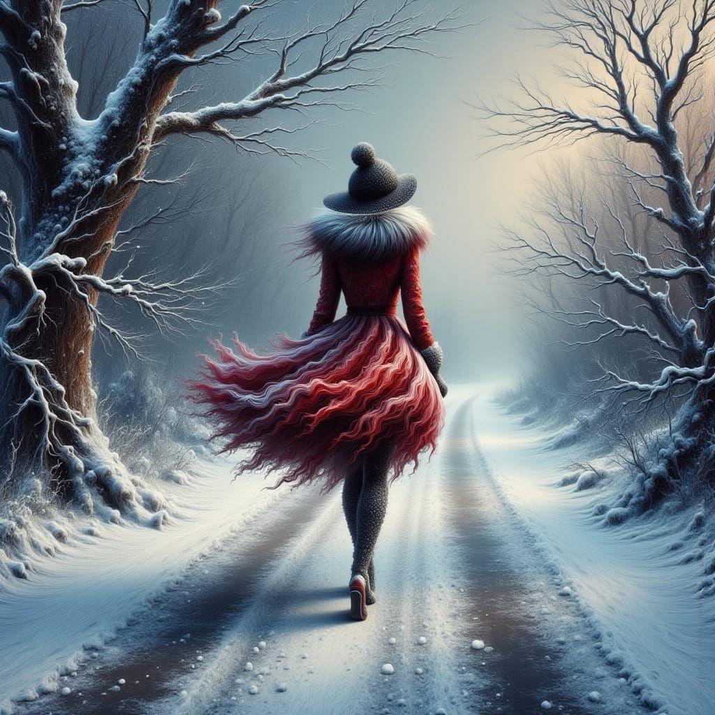 Winter Wind Scene in Atmospheric Lighting