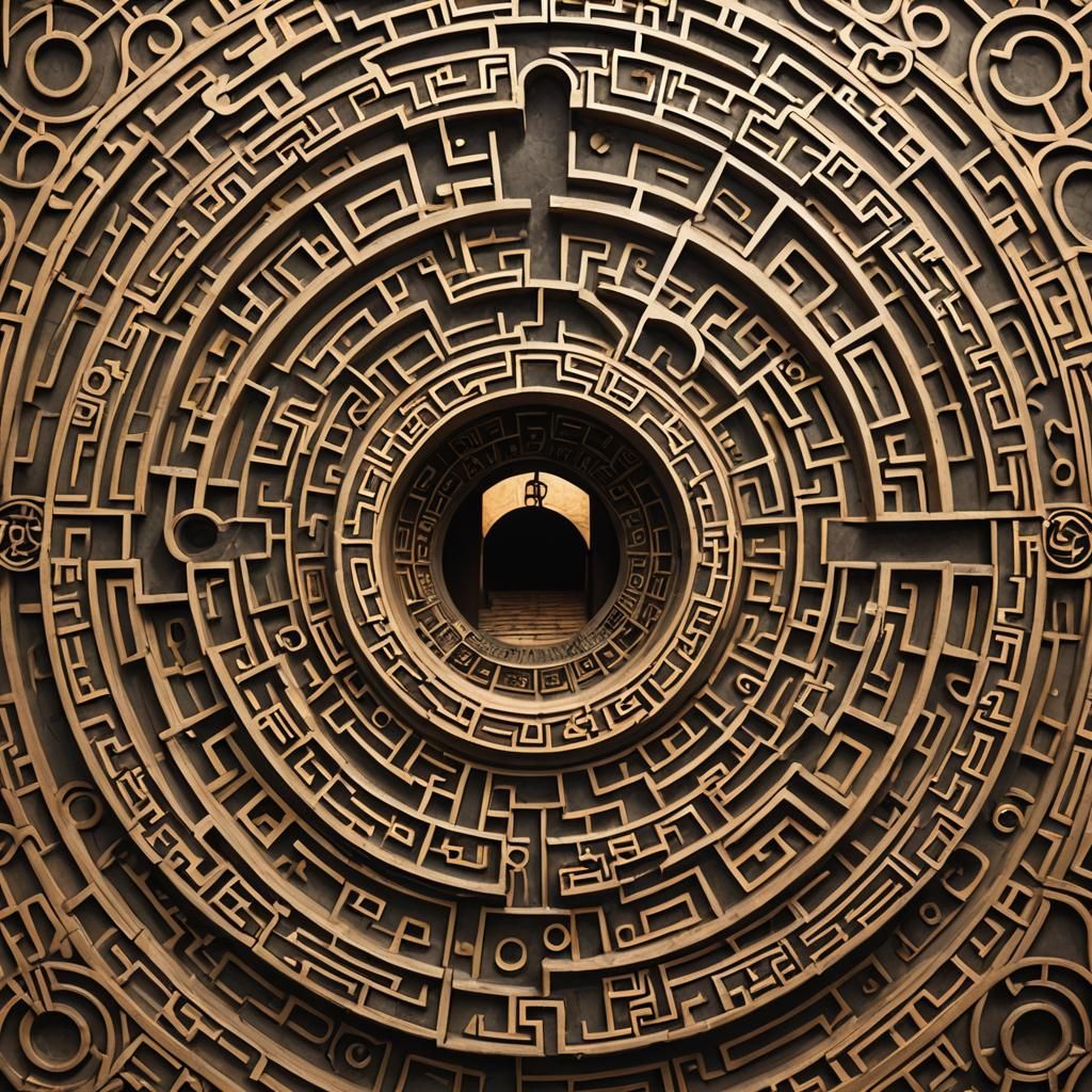 Surreal Keyhole Leading to Ouroboros Maze