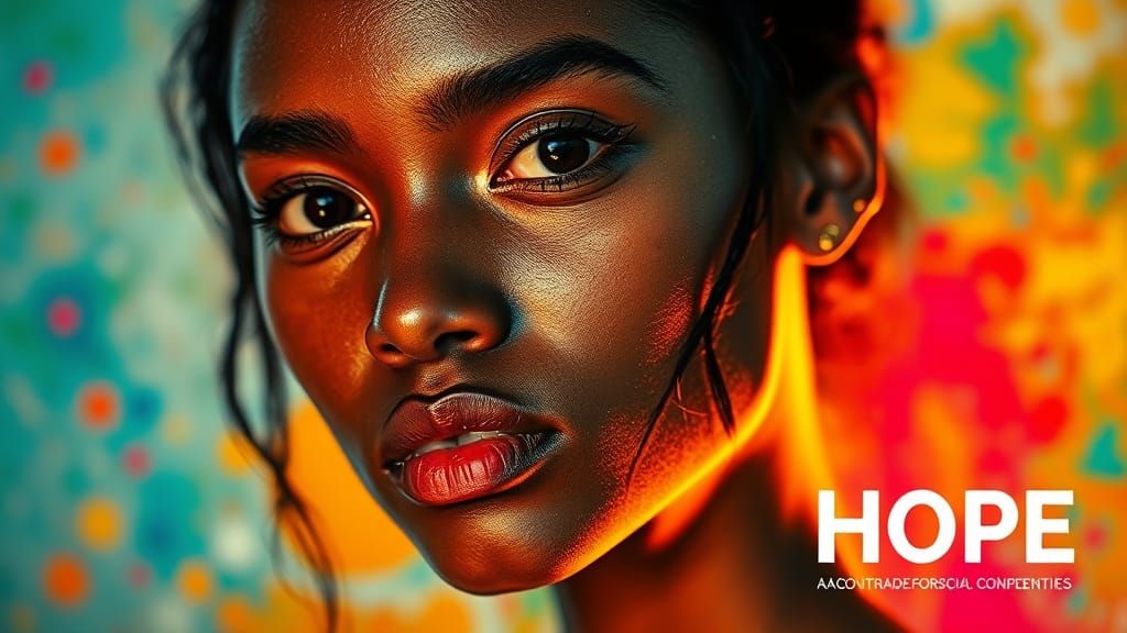 Dramatic Portrait with Vibrant Splash Art Background