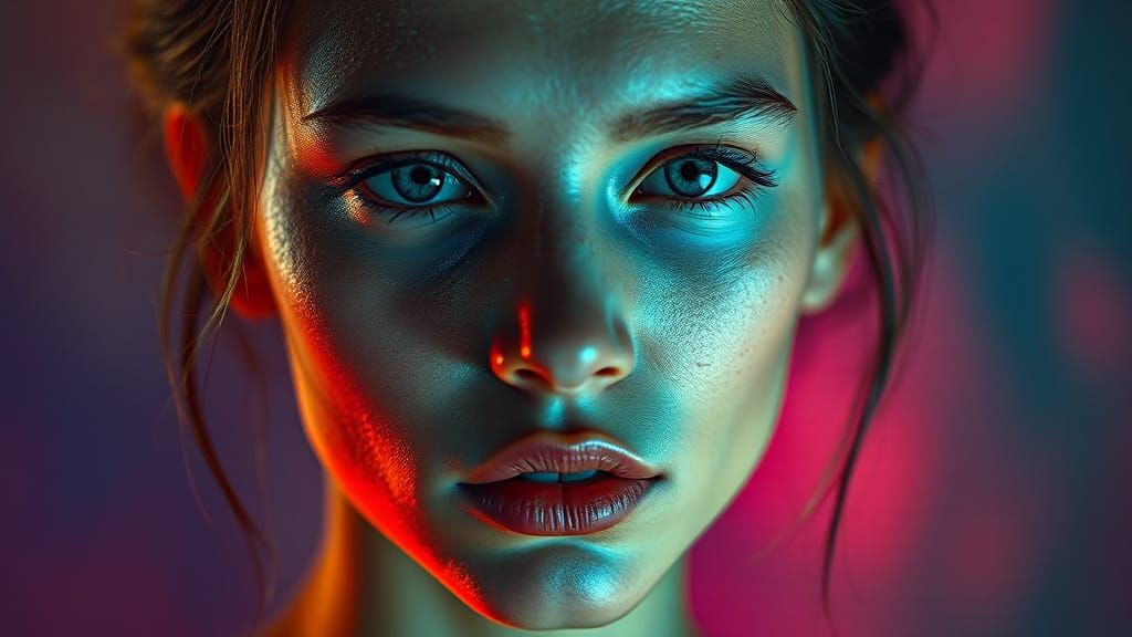 Hyperrealistic Portrait with Expressive Lighting and Texture...