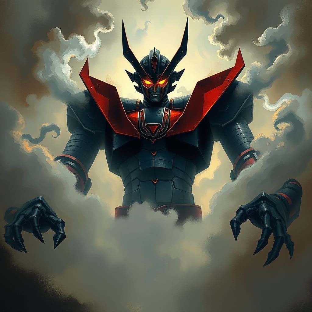 Mazinger Z in Dark, Mystical Fog, Inspired by Gerald Brom