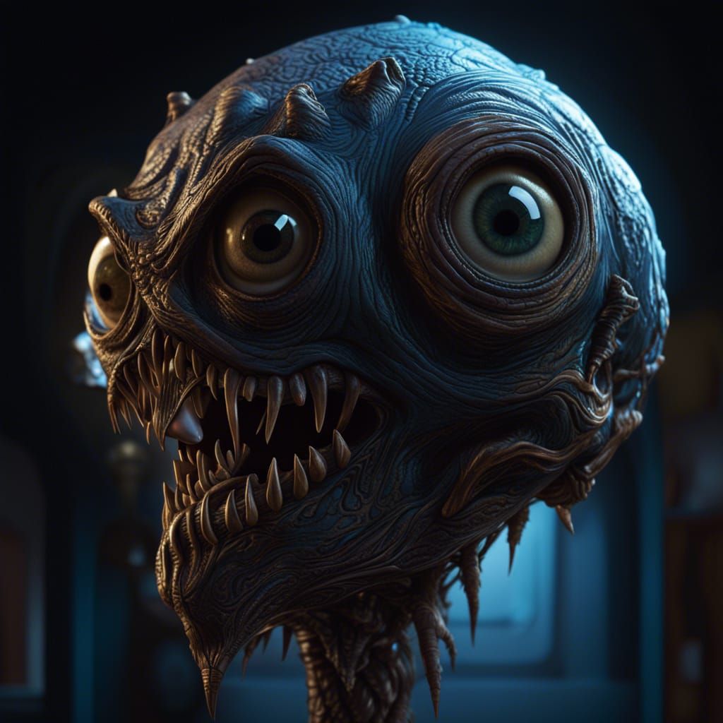 Tim Burton Style Nightmare Monster Portrait