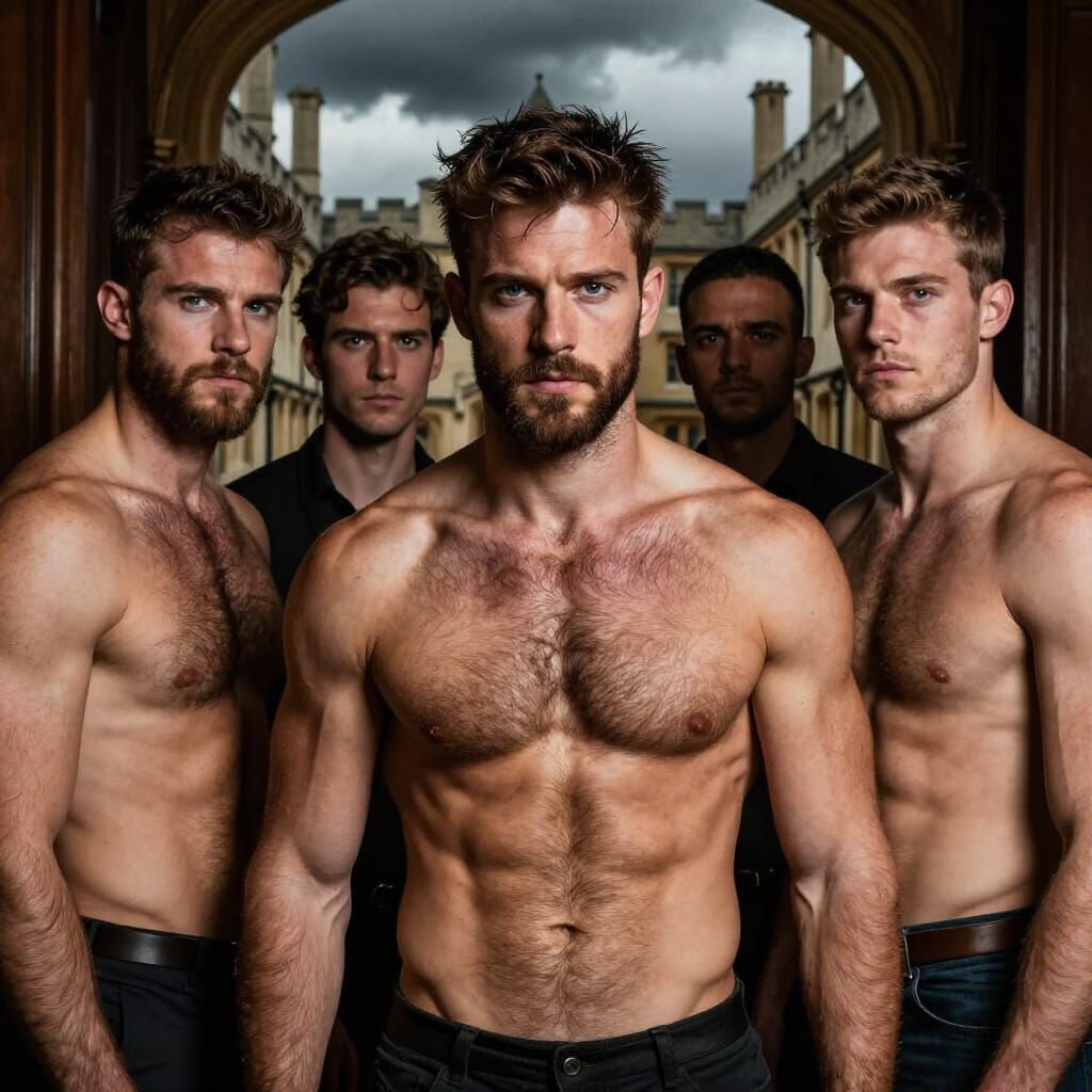 Alpha Males at Elite College in Dramatic Lighting