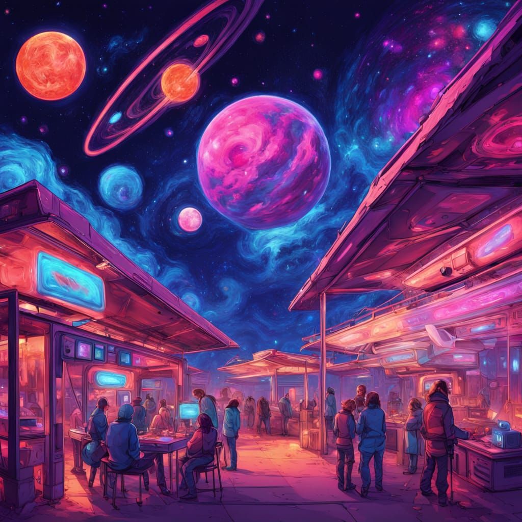 Galactic Ramen Haven in Neon Lights