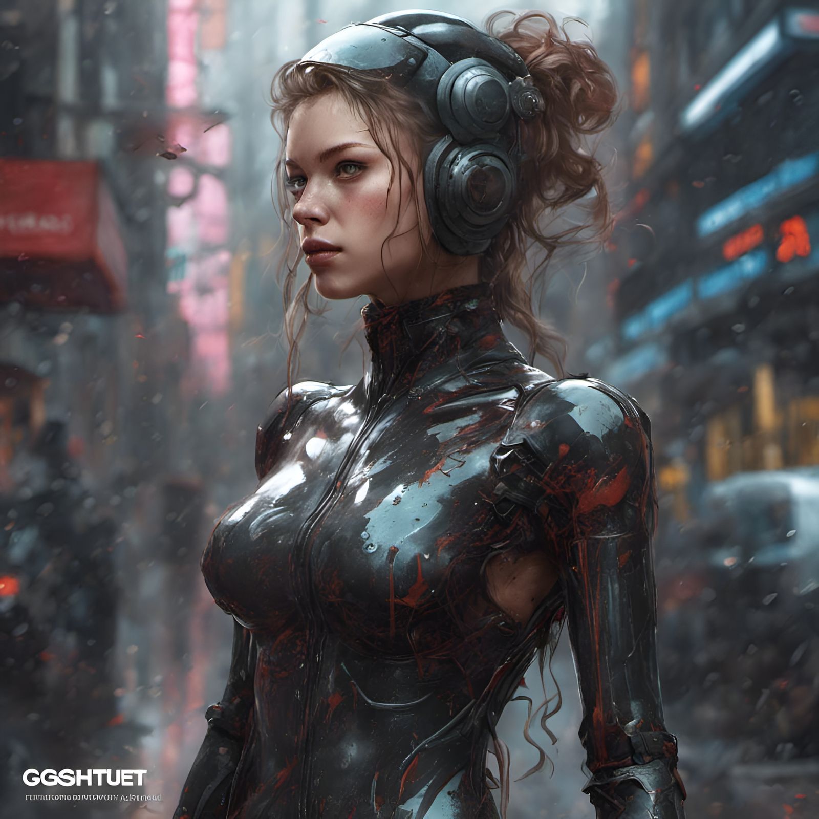 Girl in Latex Suit: Hyperdetailed Fantasy Art