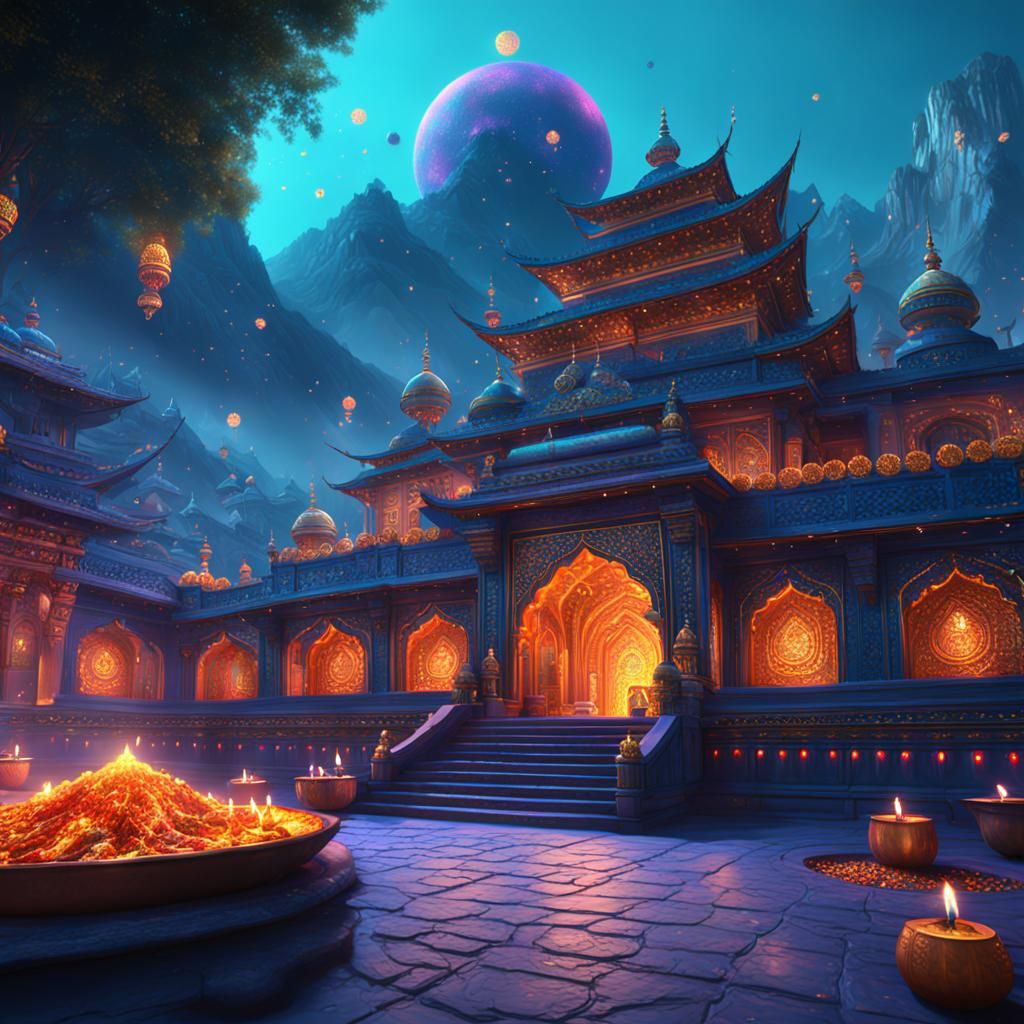 Festive Diwali Celebration: Matte Painting