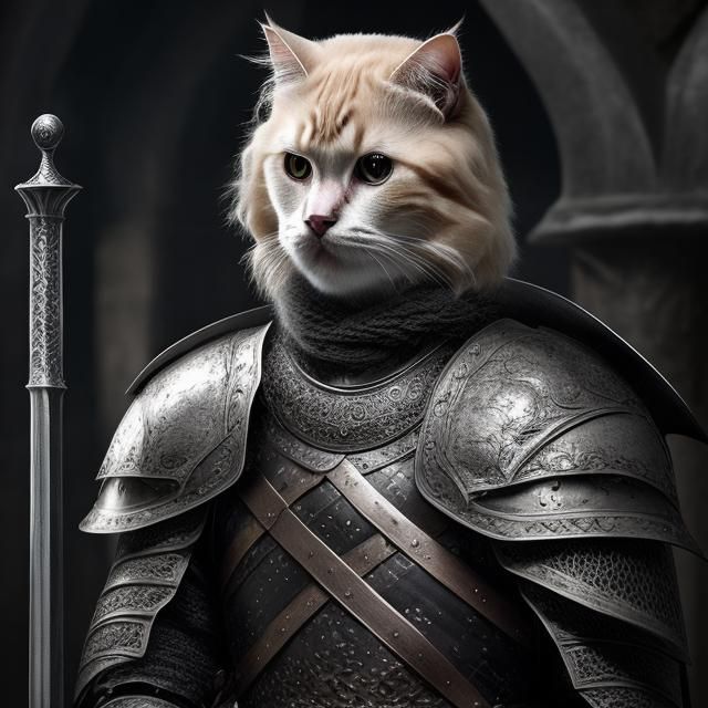 Cat Knight RPG Portrait in Game of Thrones Style