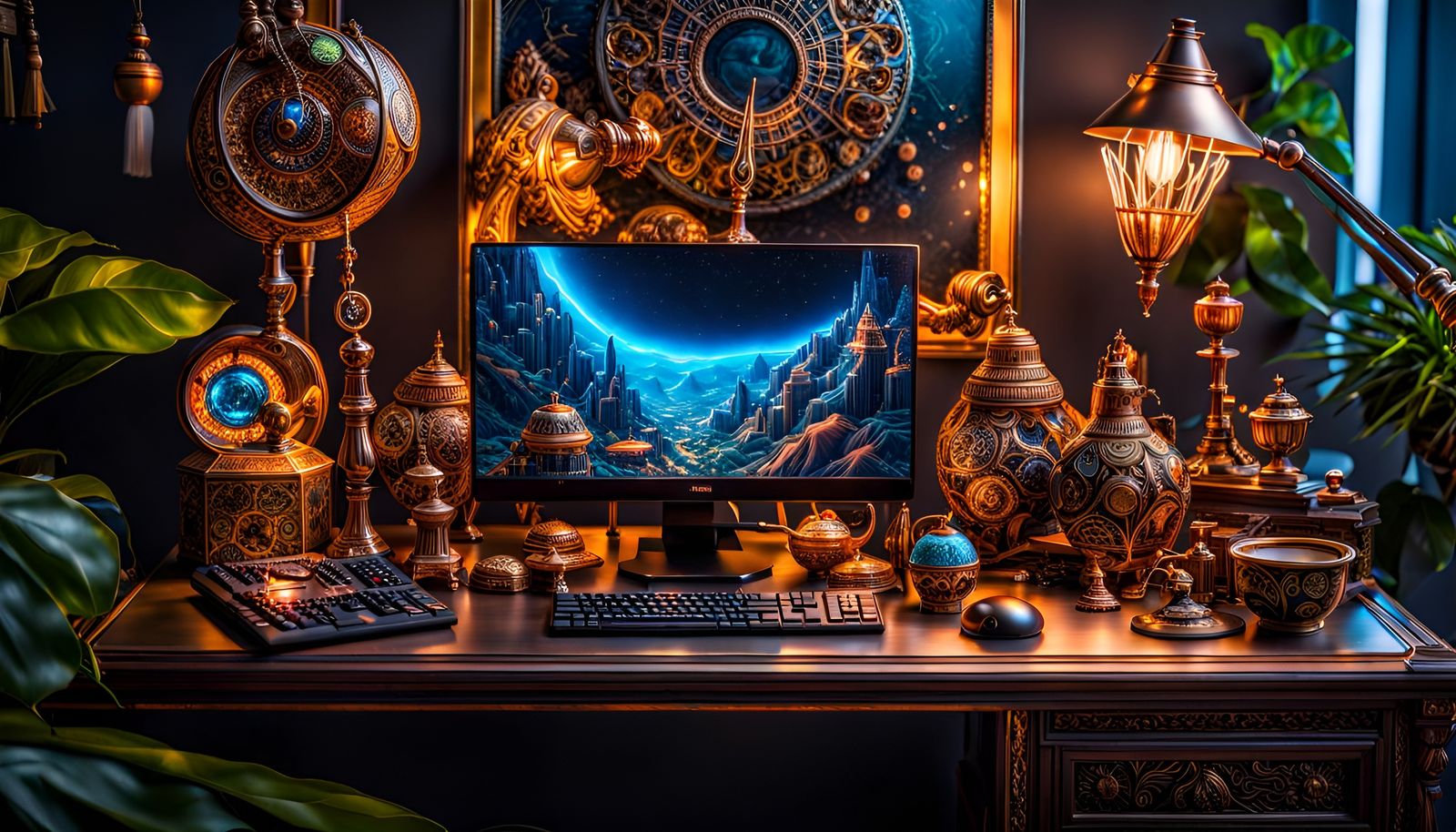 Intricate Workstation: Macro Photography in Vibrant Color