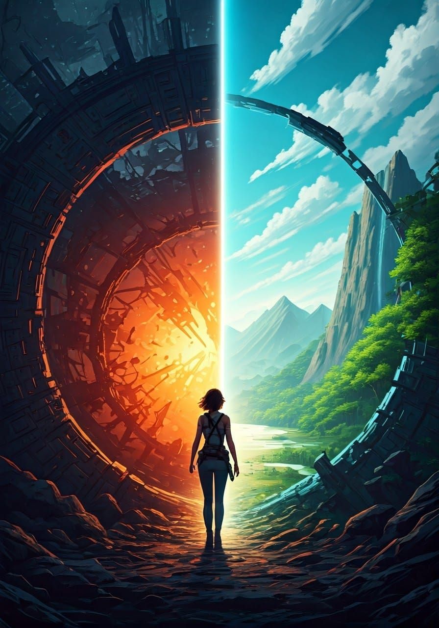 Female Explorer Enters Portal to Heaven