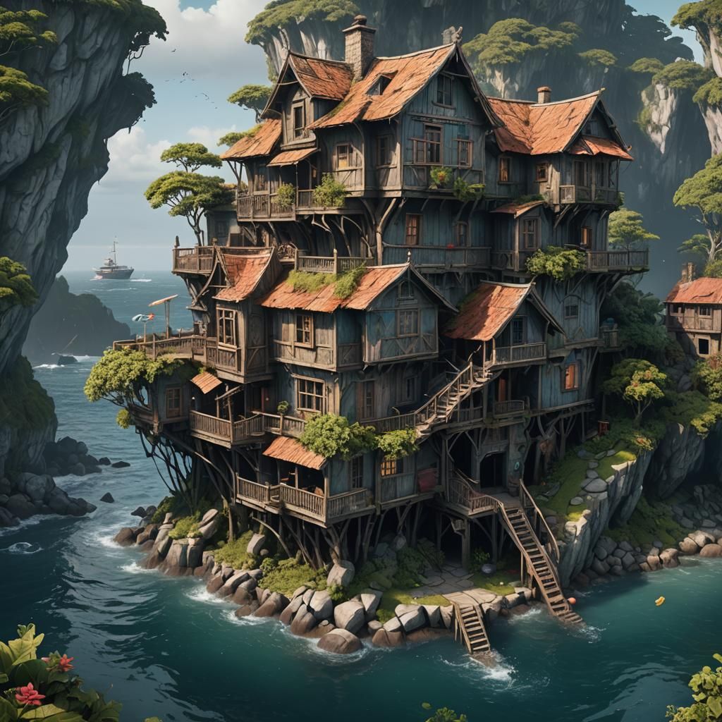 Ocean Island: A Detailed Matte Painting
