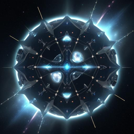 Celestial Guardian: Armored Spaceship in Cosmic Expanse