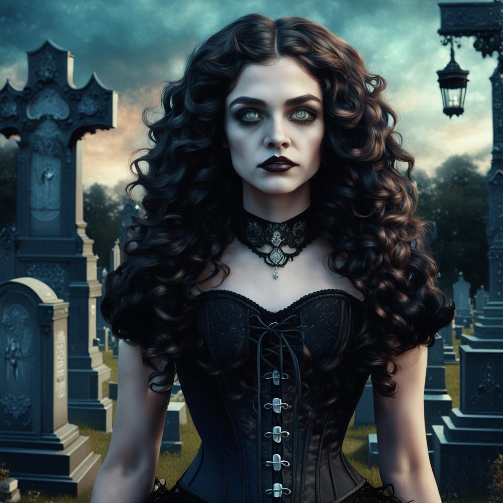 New Orleans Witch in Cemetery, Fantasy Concept Art