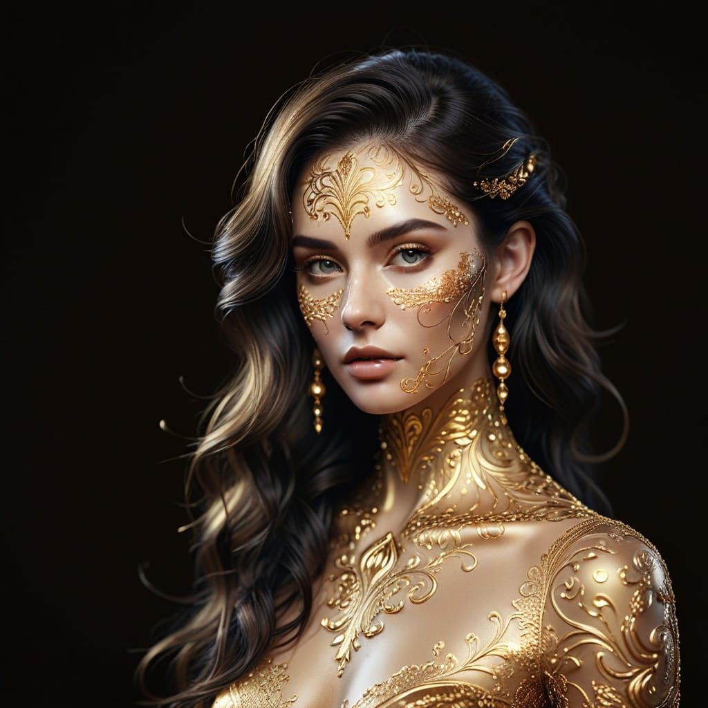 Golden Organic Shapes in Ethereal Light