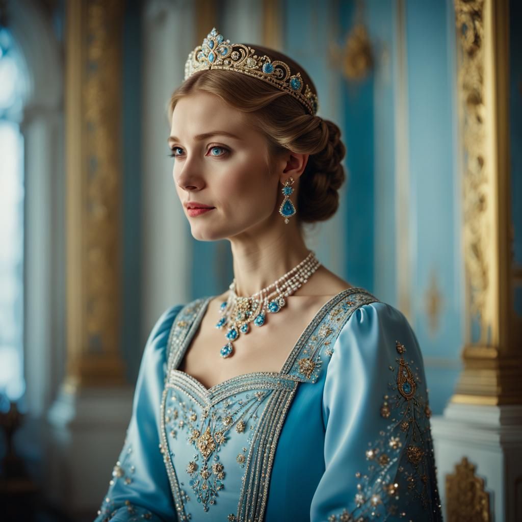 Russian Princess Portrait in Romantic Realism Style