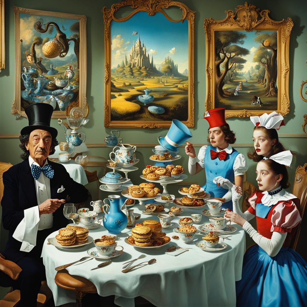 Surreal Costume Party in Photorealistic Style