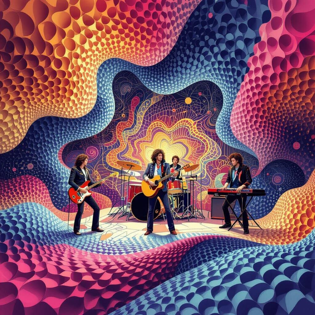 Psychedelic Rock Band on Abstract Fractal Stage