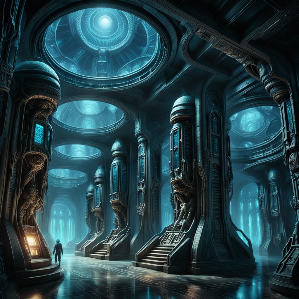 Aliens in Stasis Chambers: Sci-Fi Concept Art
