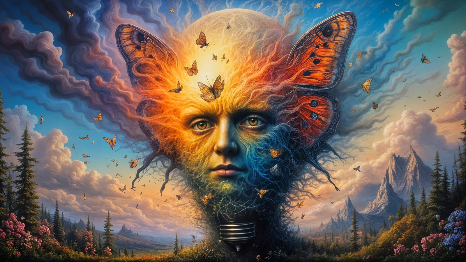 Butterfly Lightbulb: A Surreal World Within