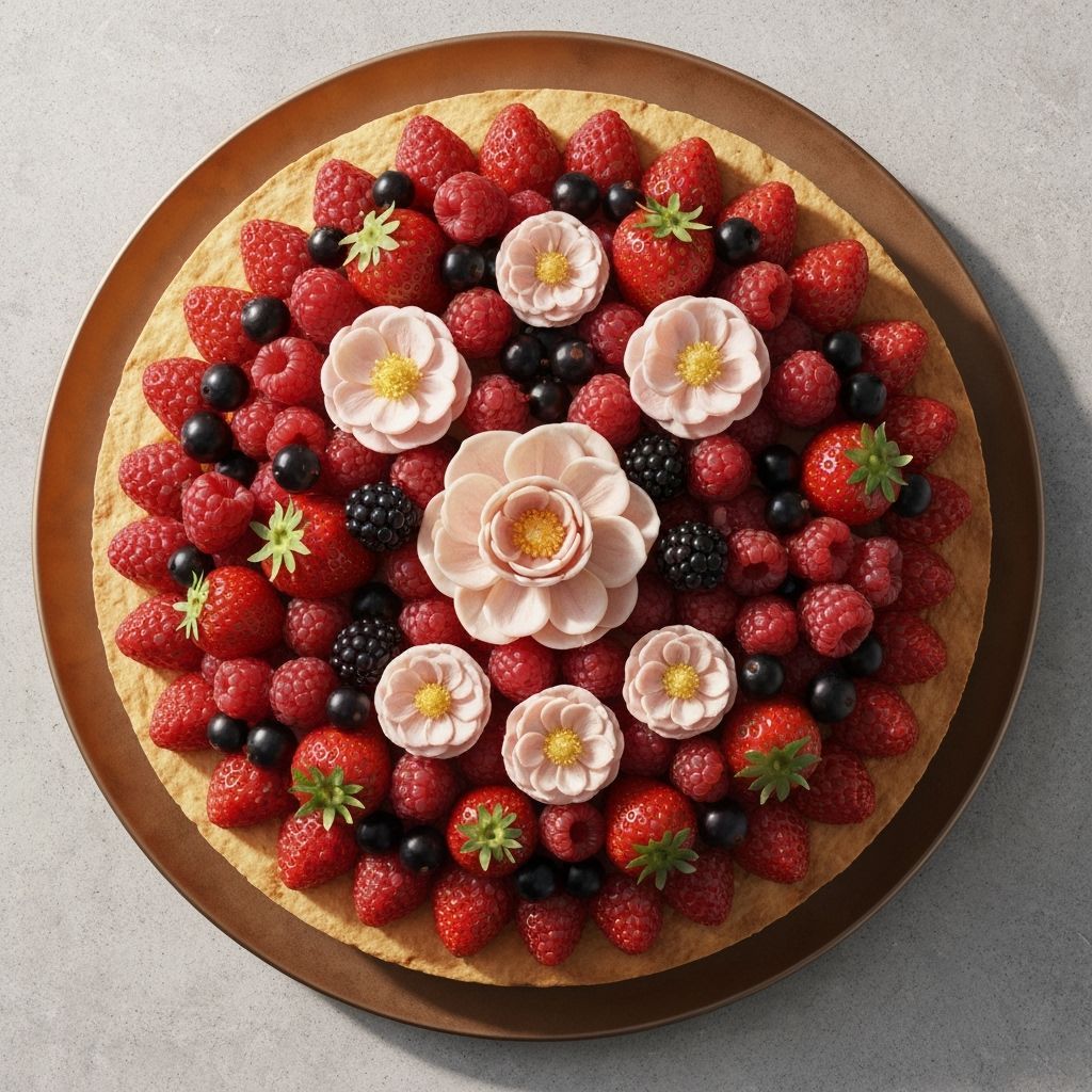 Hyperrealistic Macro Shot of Berry Tartelette