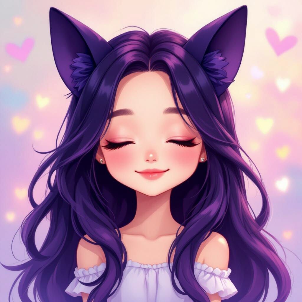 Chibi Bat Girl in Pastel Digital Painting