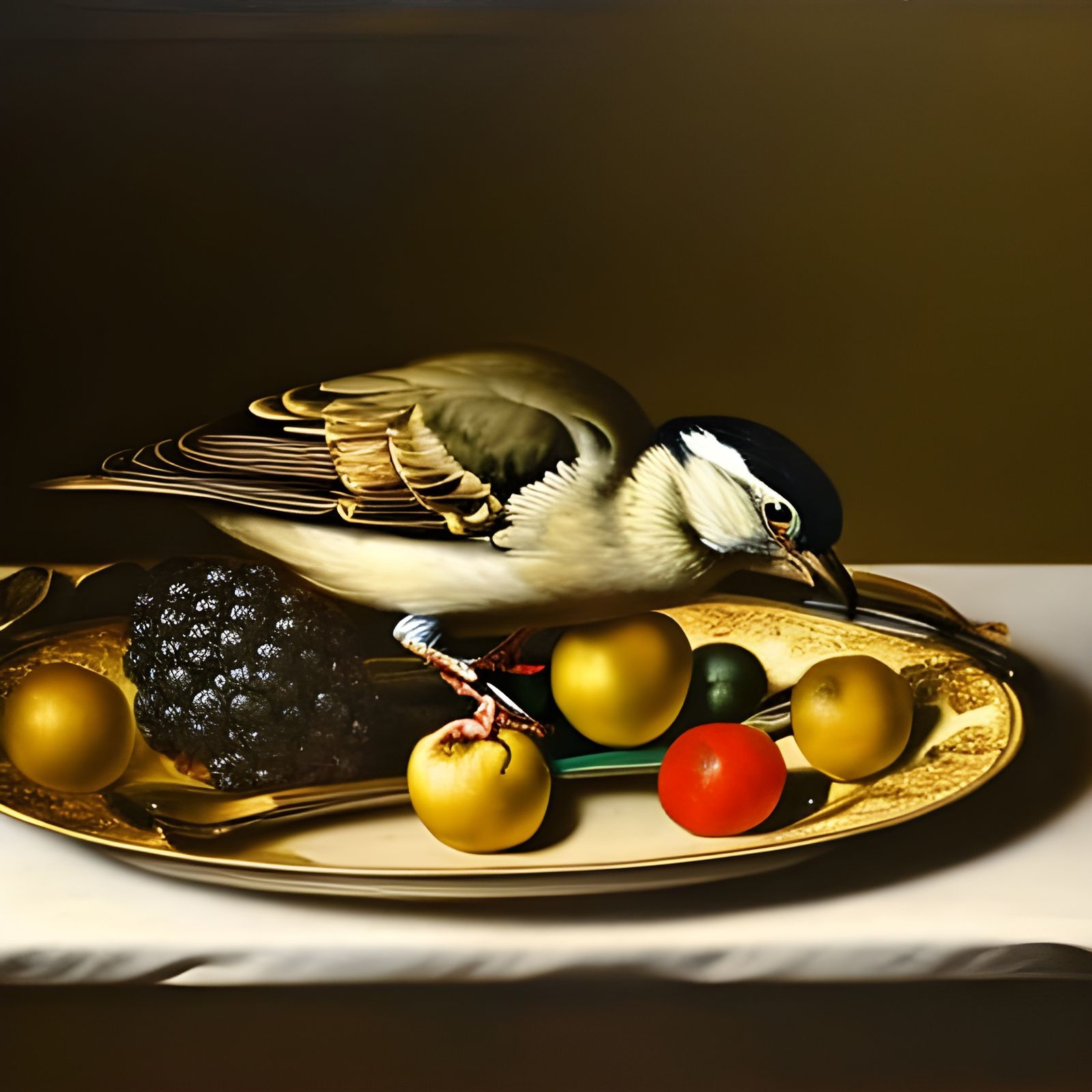 Baroque Still Life: Bird of Prey Eating Heart