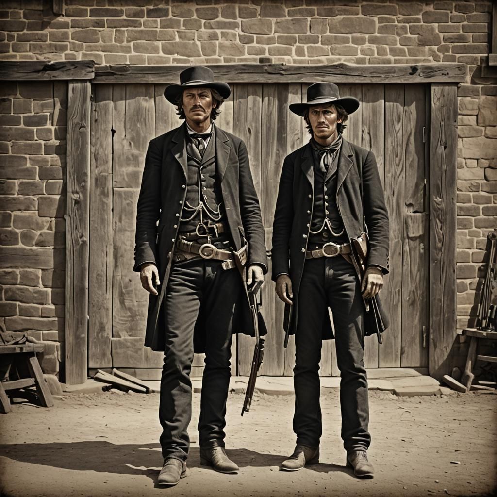 Hyperrealistic Gunslingers Pat Garrett and Billy the Kid