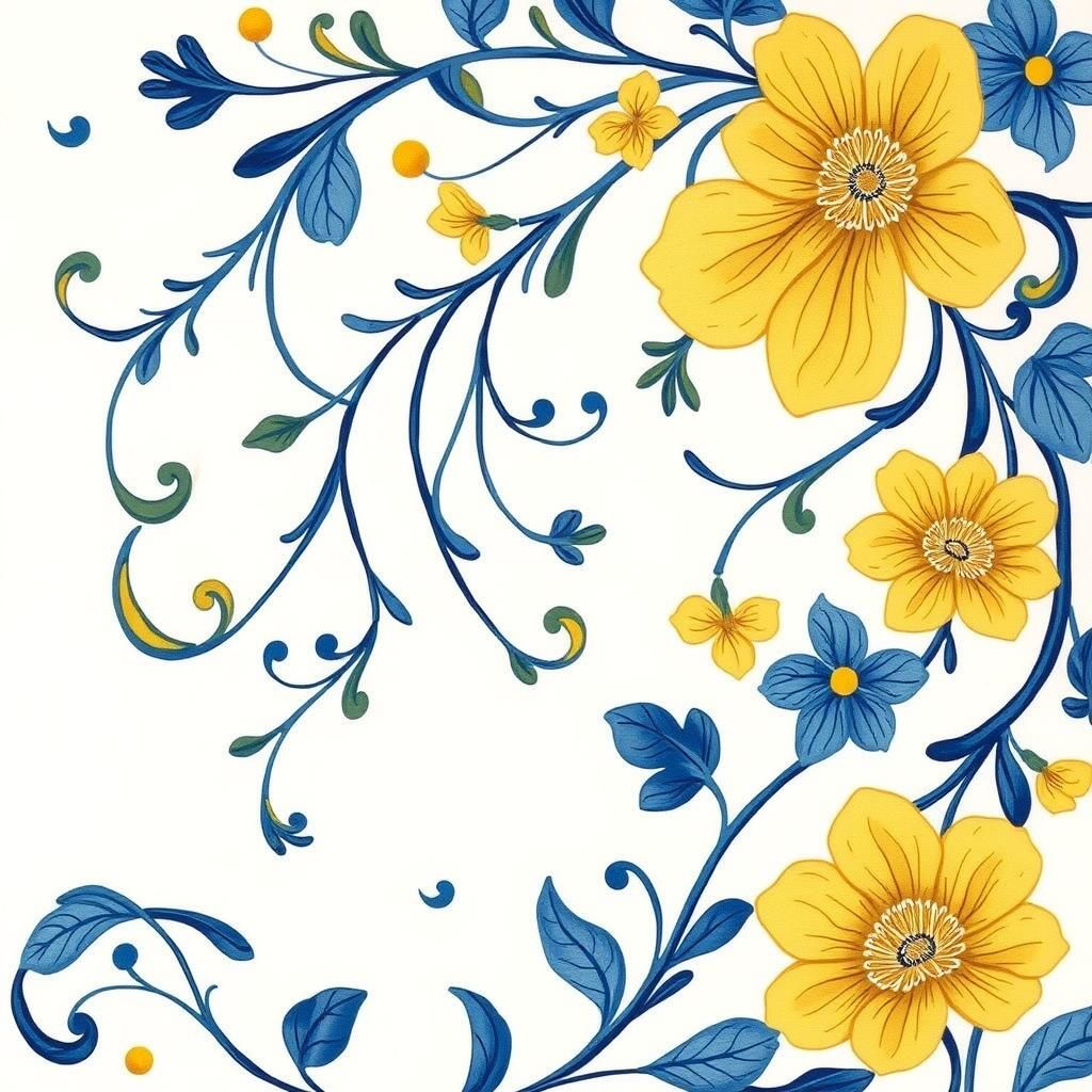 Floral Wallpaper in Art Nouveau Style