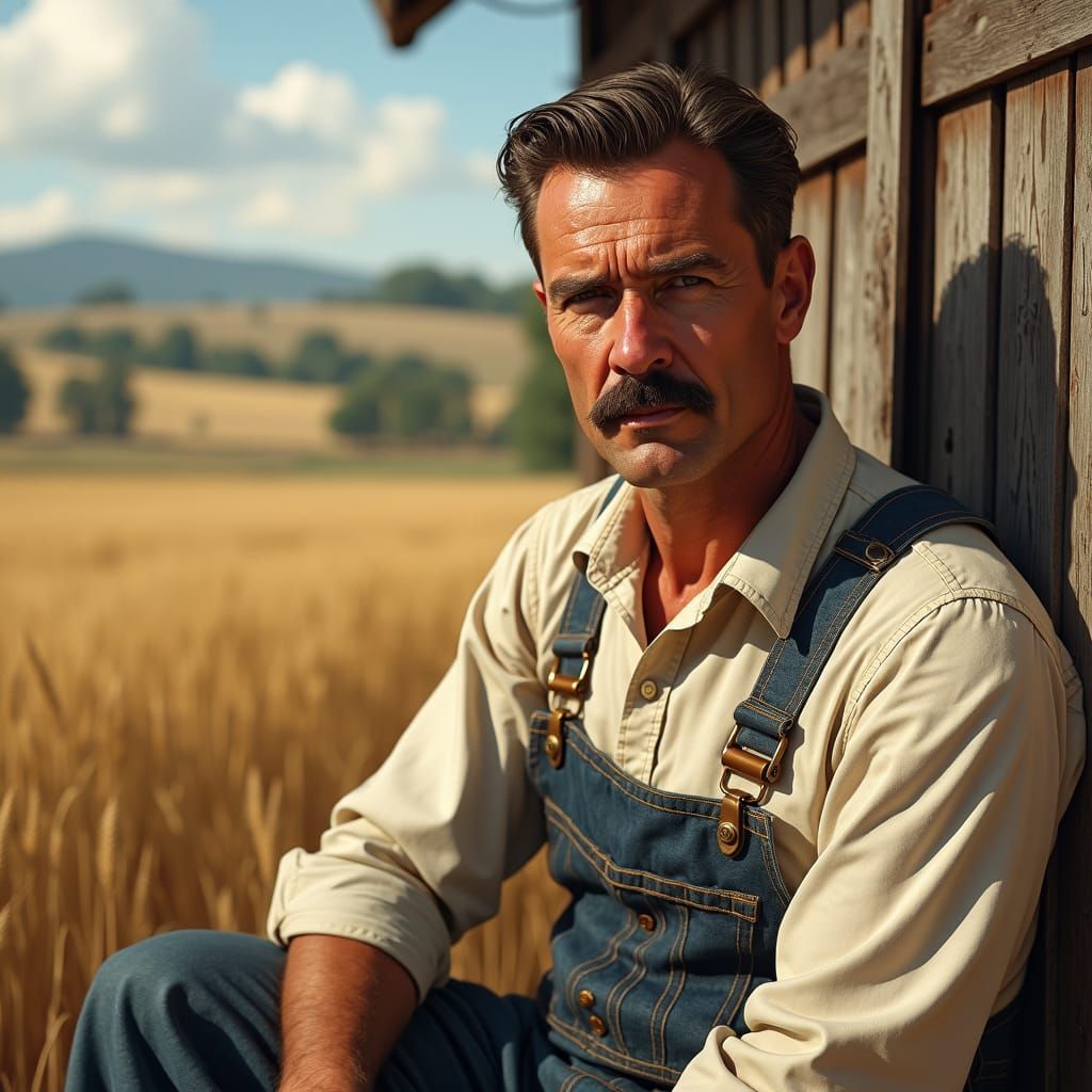 1881 American Working Man Portrait in Realist Style