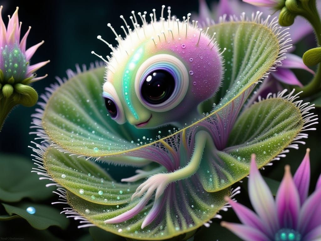 Intricate Alien Blooms in an Ethereal Landscape