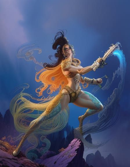 Ethereal Fantasy Goddess in Swirling Mist