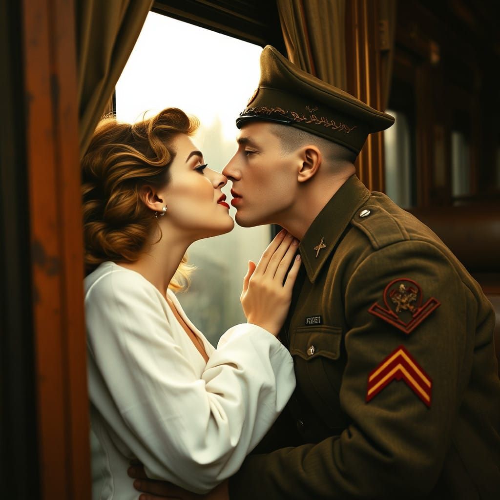 Wistful Soviet Romance in Earth-Toned Hues, 1950's USSR Prop...