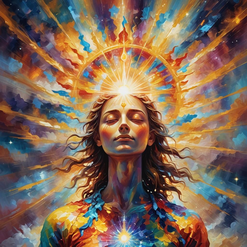 Radiant Light Being in Meditation: Digital Art