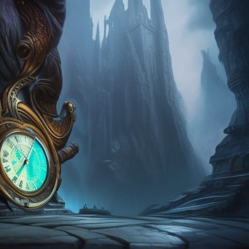Hands Crushing Hourglass: Detailed Fantasy Art