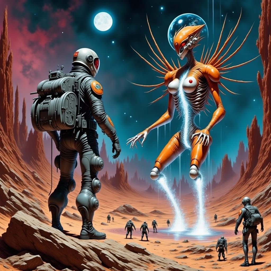 Astronaut's First Contact in a Dystopian Future