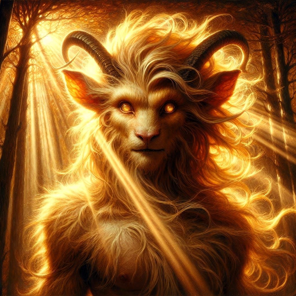 Majestic Blonde Faun in Enchanted Forest