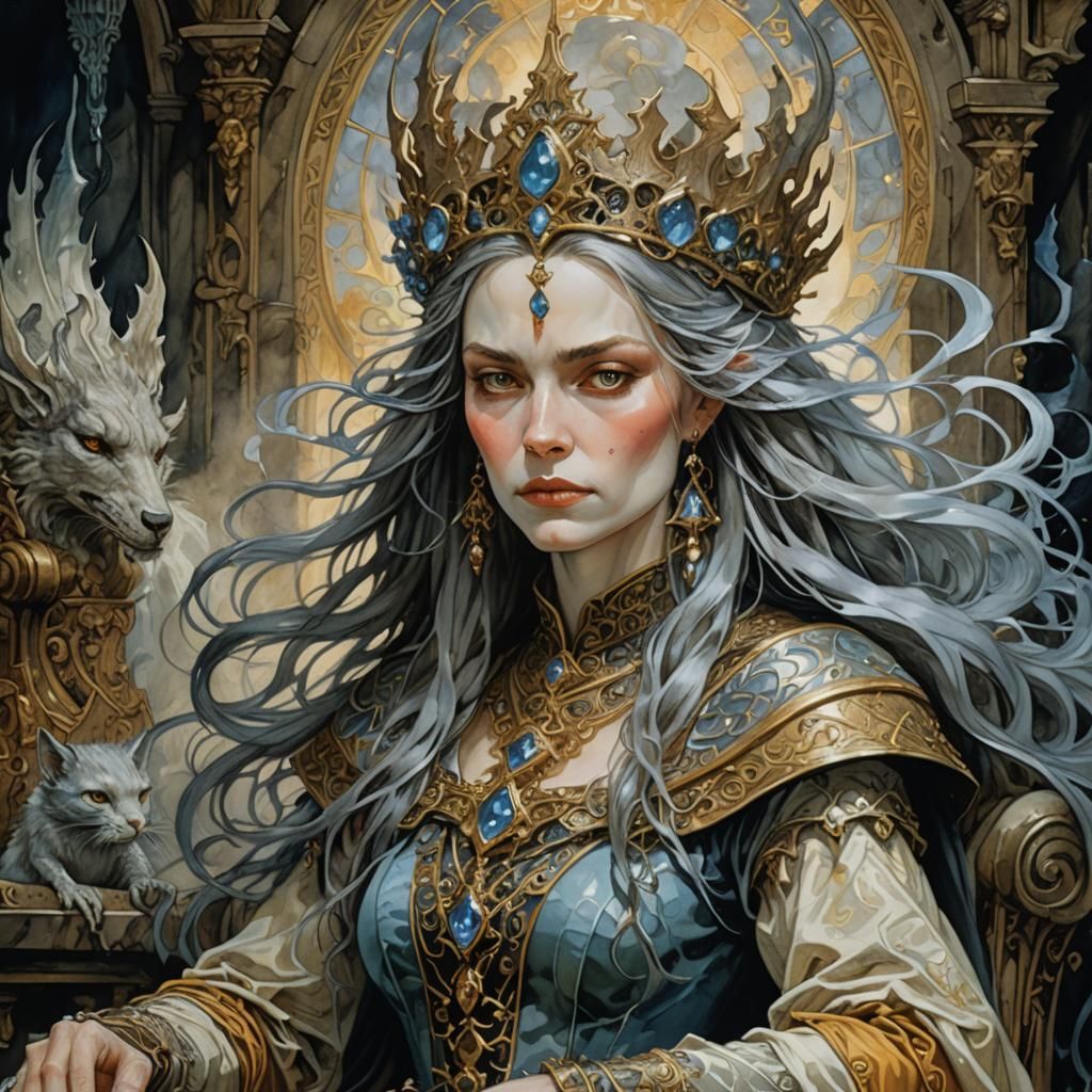 Grimhilde: Fantasy Portrait of a Powerful Sorceress