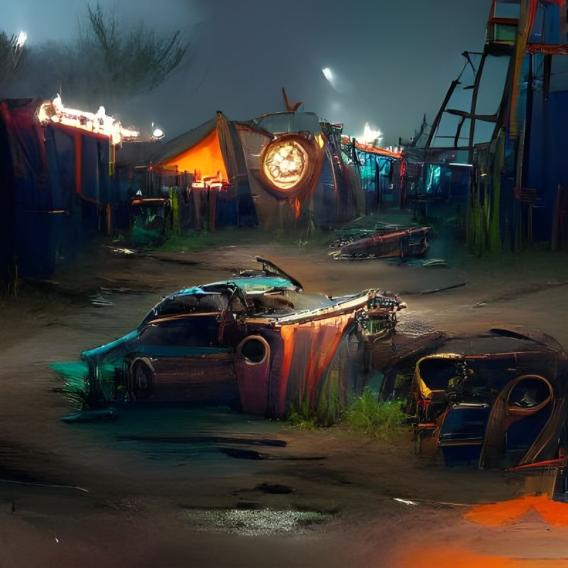 eerie junkyard