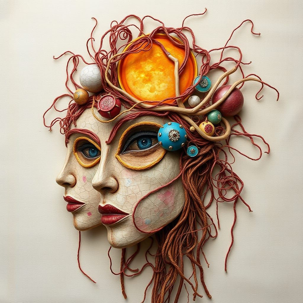 Exquisitely Beautiful Postmodern Sculpture in Textured Wool ...