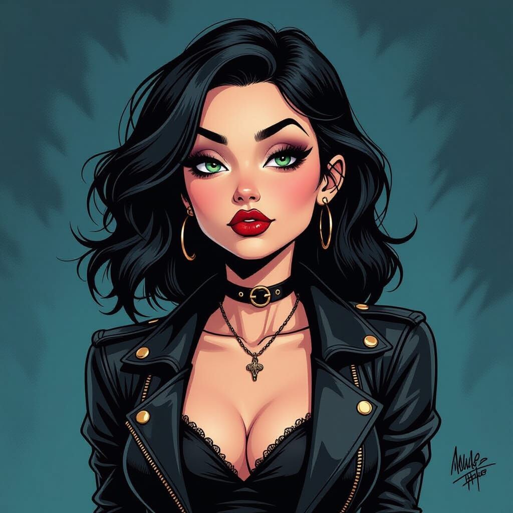 Gothic Comic Girl in Stylized Art Style