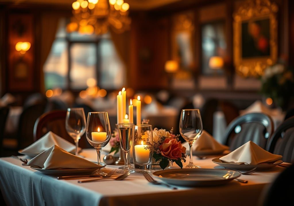Romantic Candlelight Dinner in Photorealistic Style