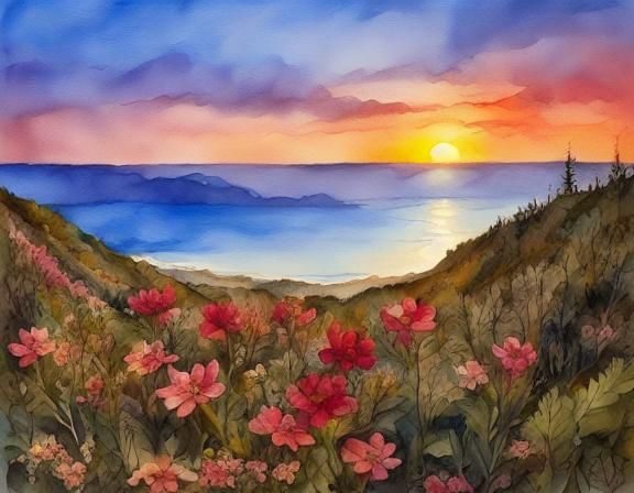 North Pacific Bench Sunset