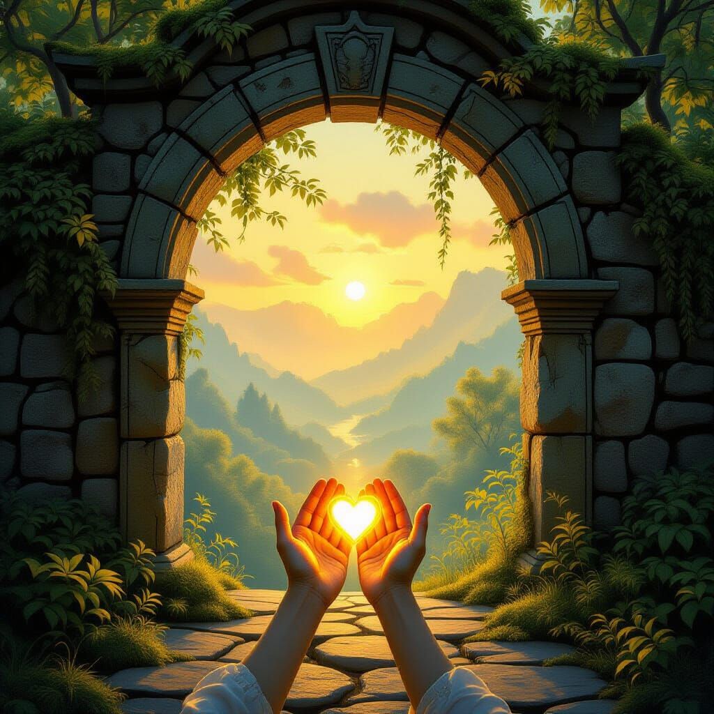 Heart's Light Opens to Divine Landscape