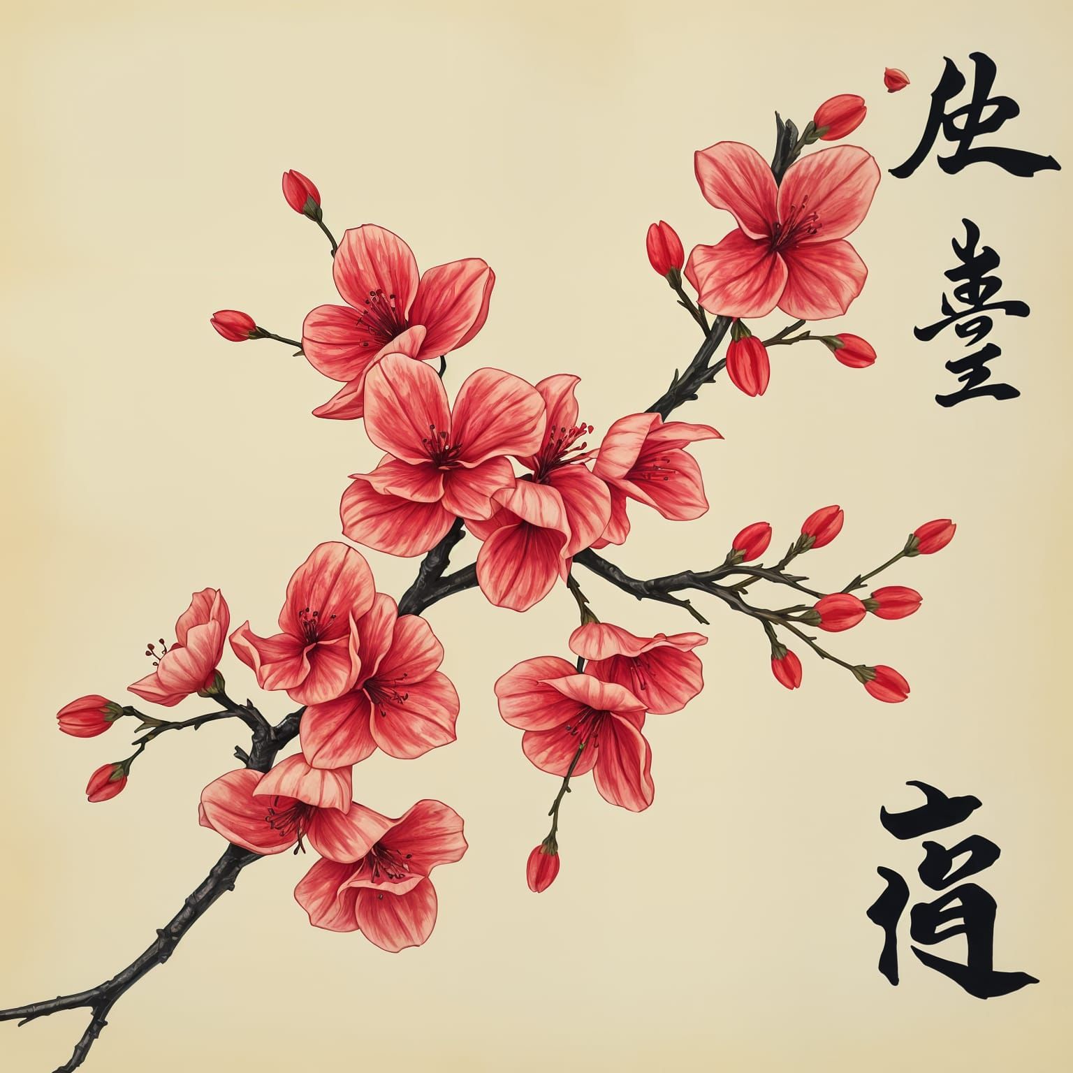 Abstract Ikigai Calligraphy Art