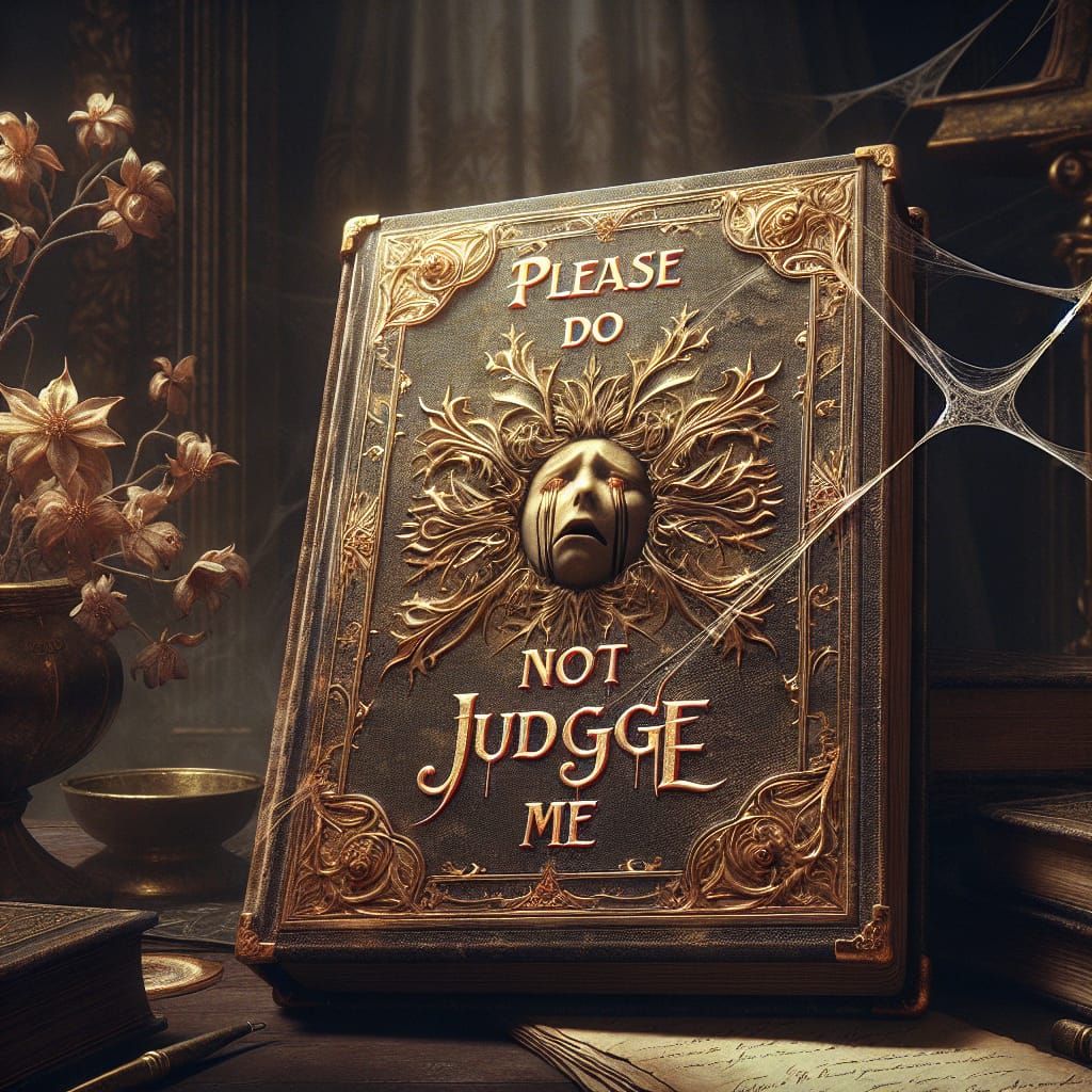 Ornate Book With Mournful Inscription: Digital Matte Paintin...