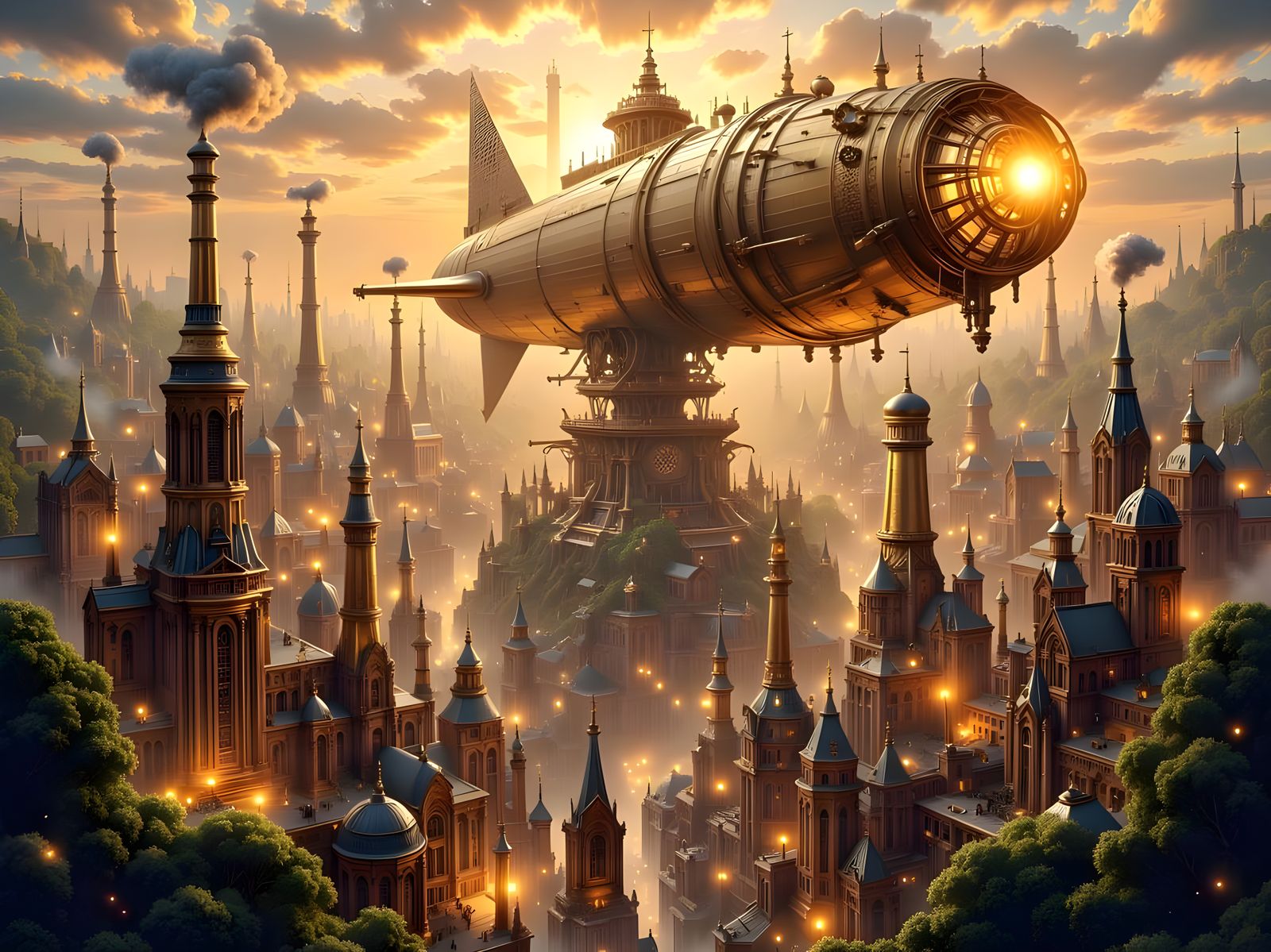 Epic Steampunk City of Brass and Gears