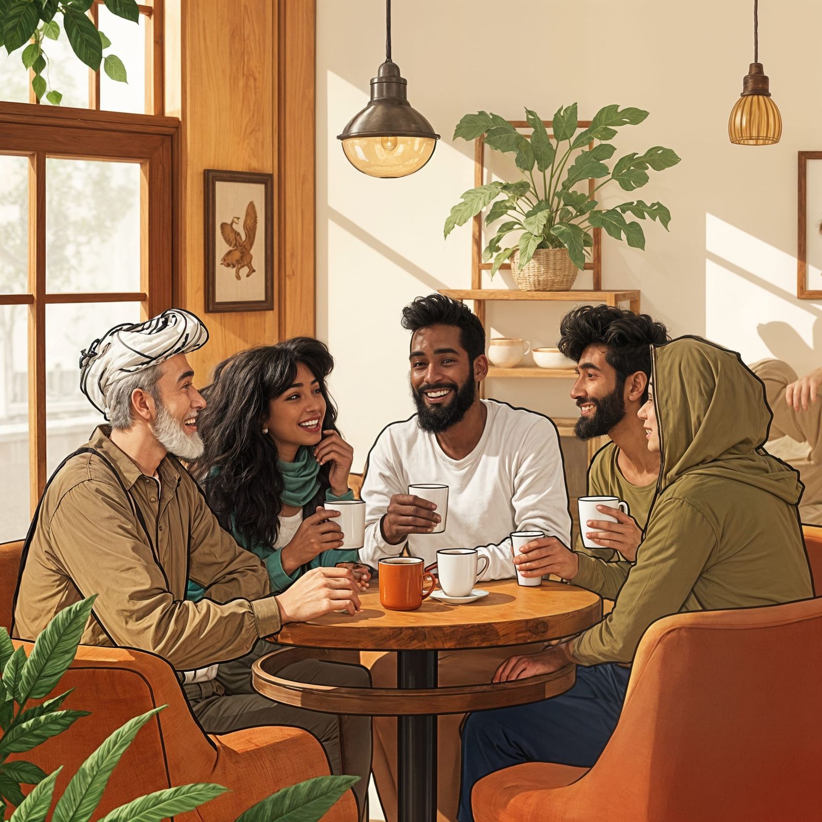 Diverse Friends Enjoying Coffee Together