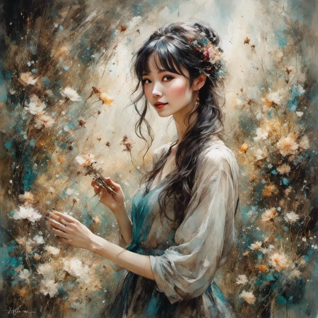 Beautiful Artist Portrait Generated by AI