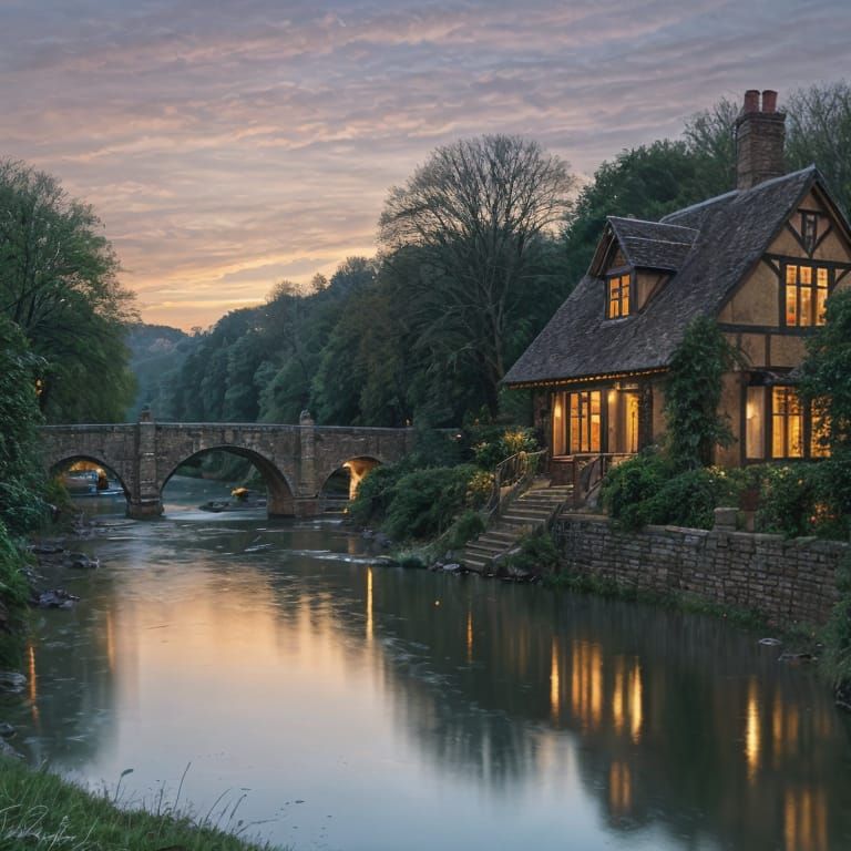 Golden Christmas Eve in a Charming English Village