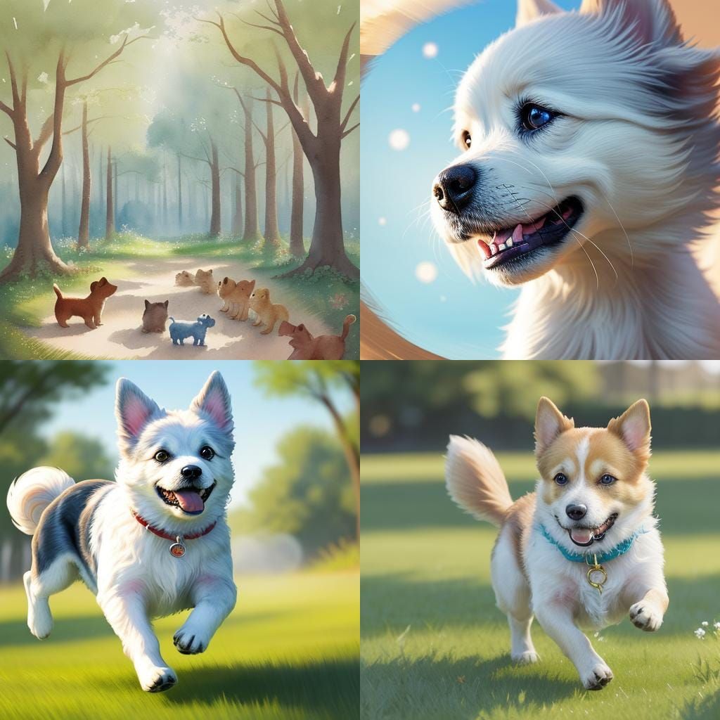 Cute Little Dog Playing in a Circle